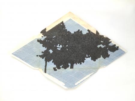  Tree drawing on vintage envelope