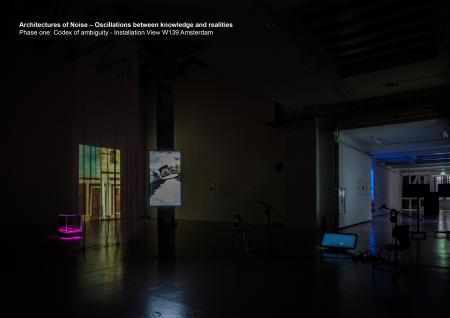 Architectures of Noise – Oscillations between knowledge and realities Phase one: Codex of ambiguity - Installation View W139 Amsterdam