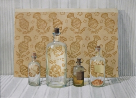  Bottles and chintzpaper