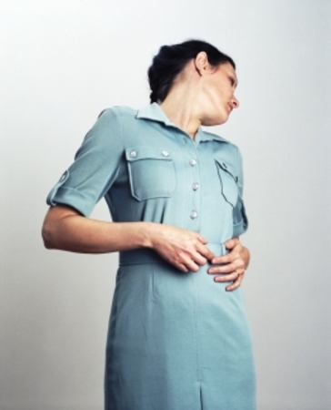  Woman in blue dress