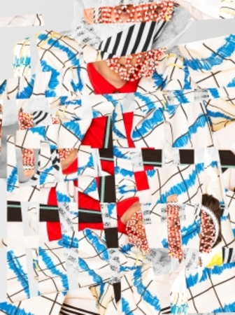  A flag, stripes and a guy in green overalls