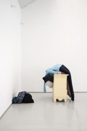  Downswing under a broken curtain rail, and dip, crash, flat on a chest of drawers partially in water