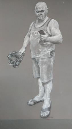  Witte man met telefoon