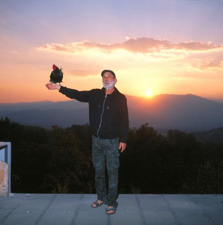  Kris holding a chicken