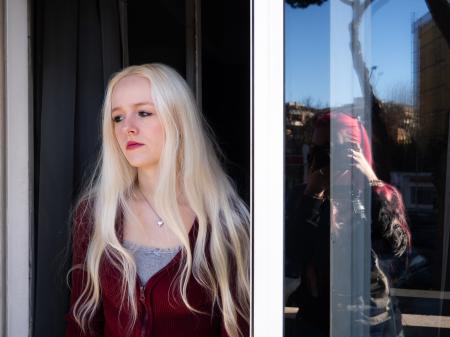  Juliette and I on our balcony in Rome