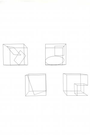  installatie kubusobjecten