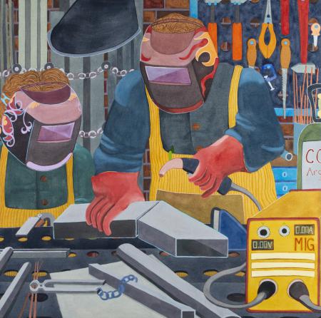  Agg and Erik, welding